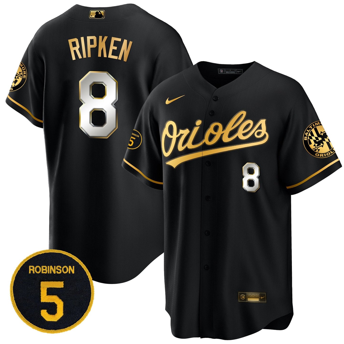 Baltimore Orioles Robinson Patch Cool Base Jersey – All Stitched