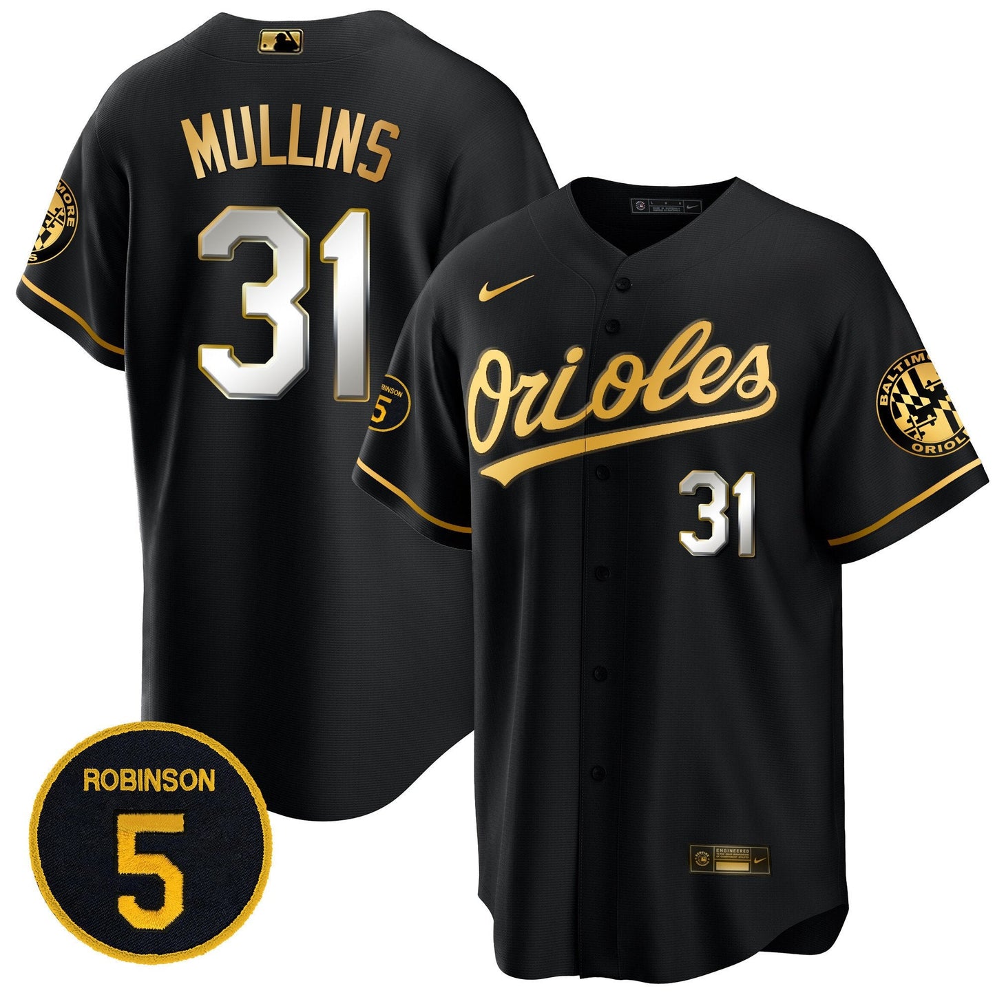 Baltimore Orioles Robinson Patch Cool Base Jersey – All Stitched