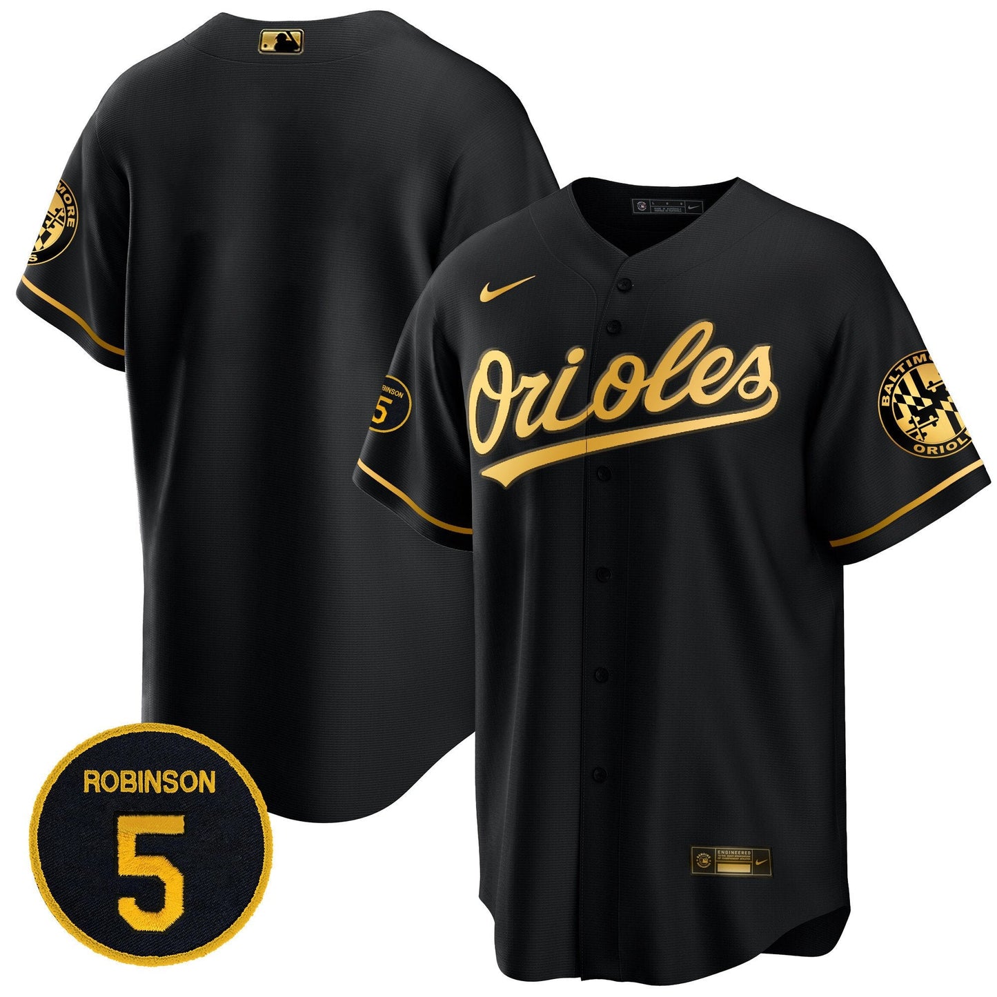 Baltimore Orioles Robinson Patch Cool Base Jersey – All Stitched