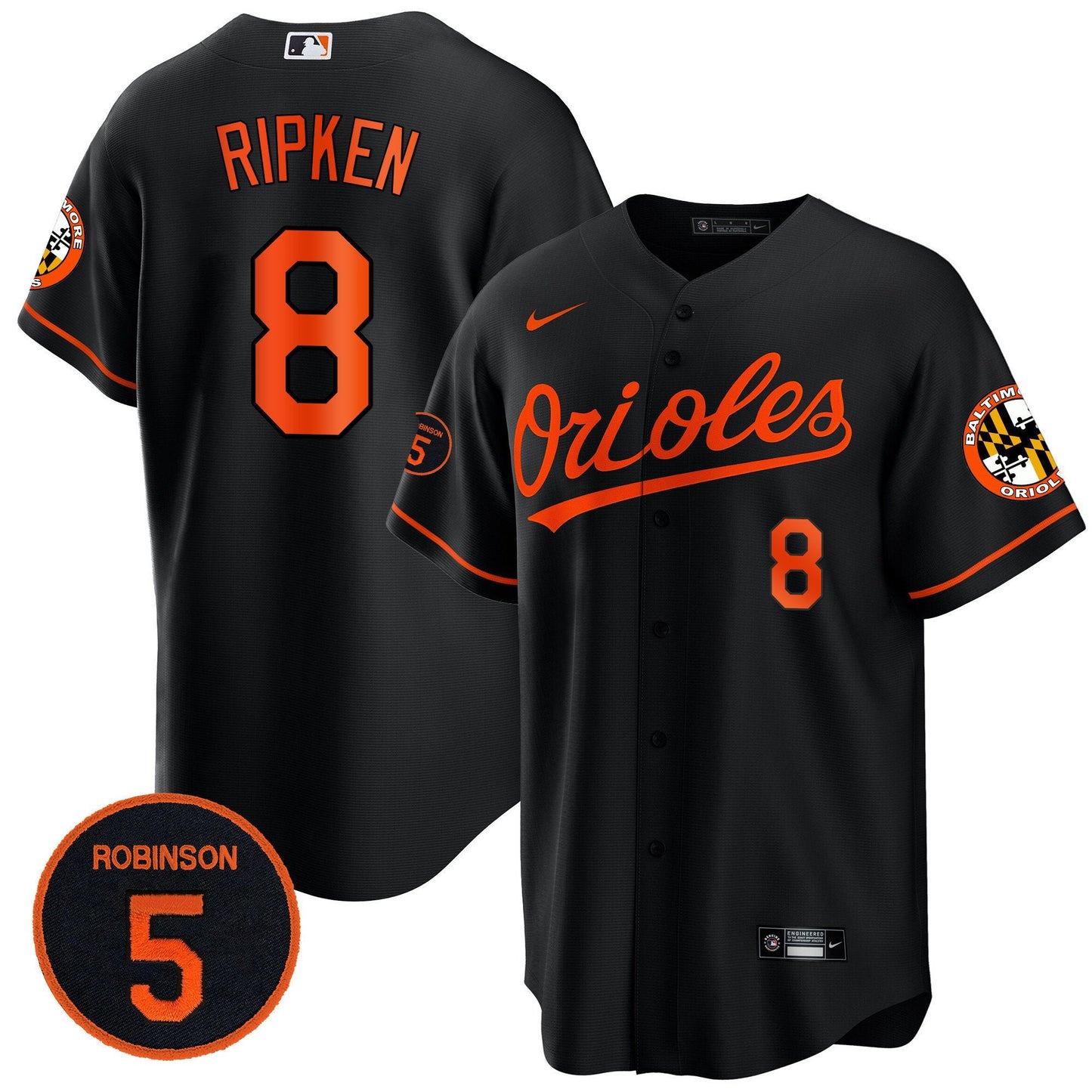 Baltimore Orioles Robinson Patch Cool Base Jersey – All Stitched