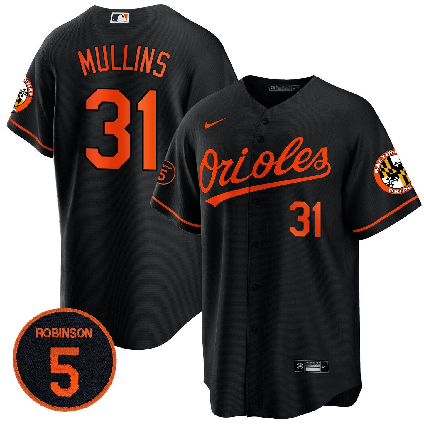 Baltimore Orioles Robinson Patch Cool Base Jersey – All Stitched