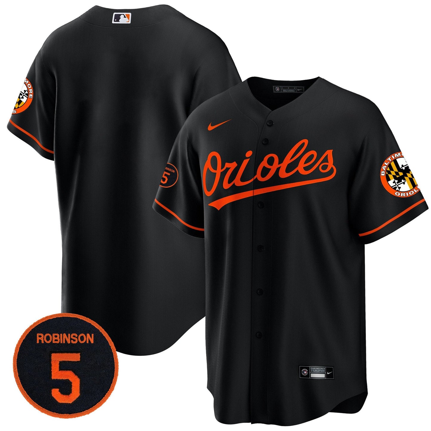 Baltimore Orioles Robinson Patch Cool Base Jersey – All Stitched