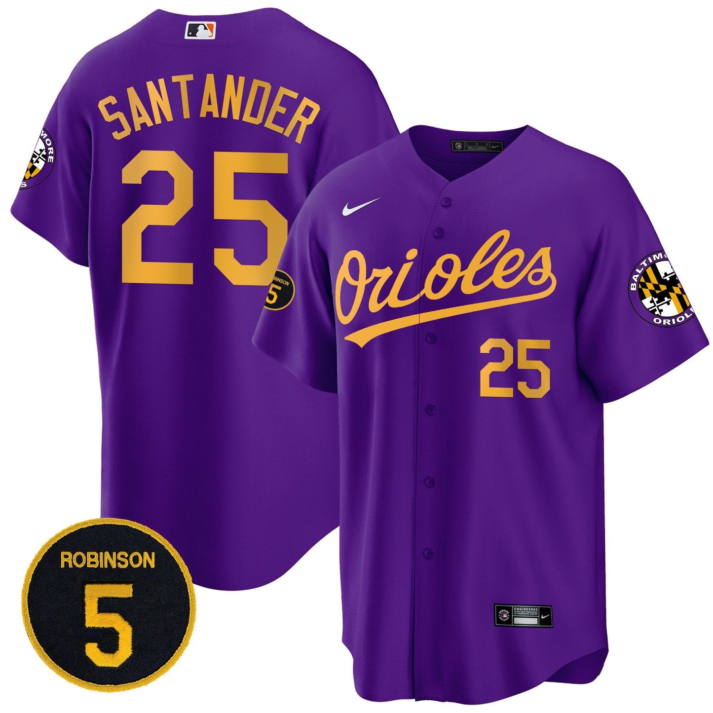 Baltimore Orioles Robinson Patch Cool Base Jersey – All Stitched