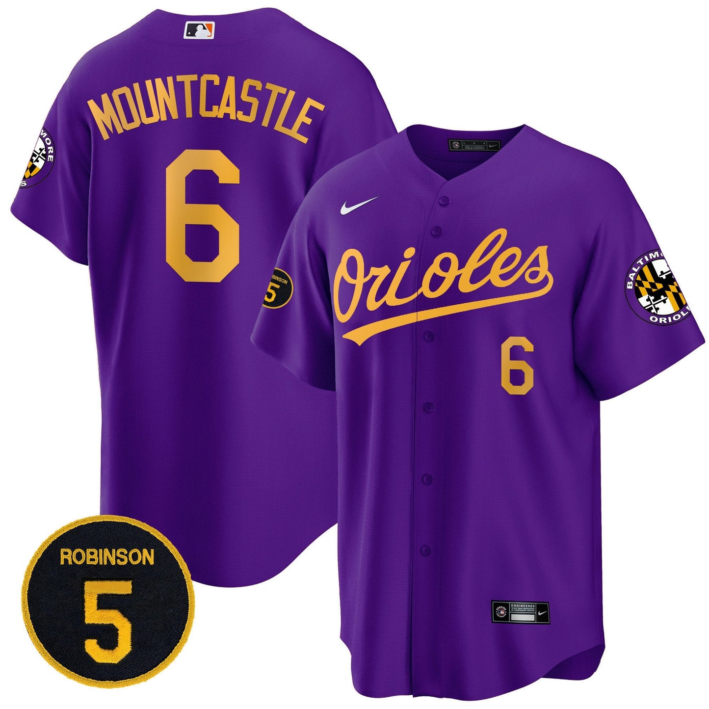 Baltimore Orioles Robinson Patch Cool Base Jersey – All Stitched