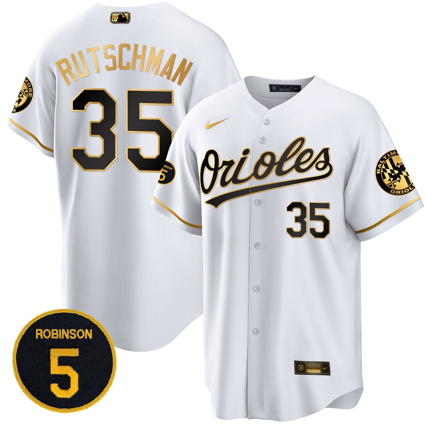 Baltimore Orioles Robinson Patch Cool Base Jersey – All Stitched