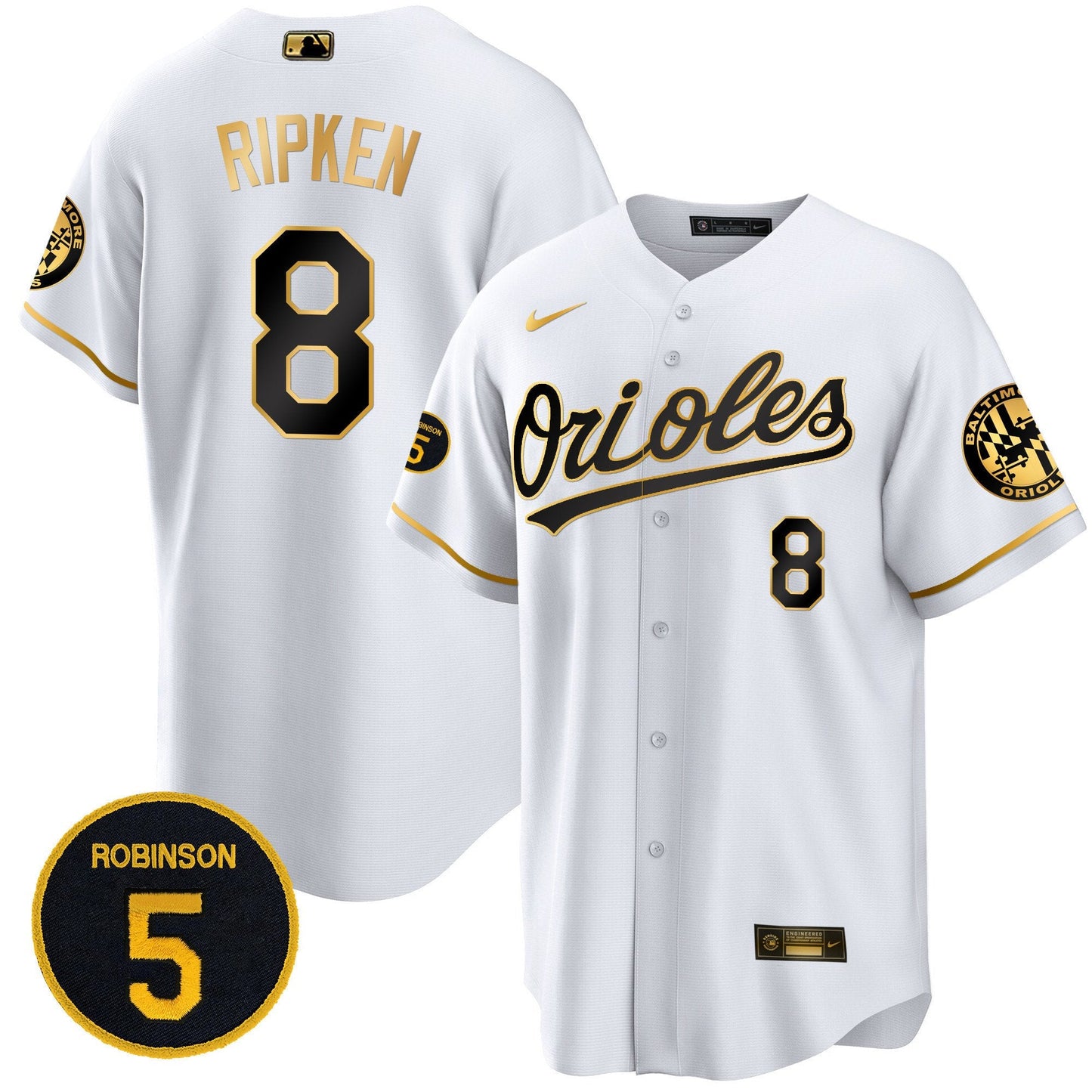 Baltimore Orioles Robinson Patch Cool Base Jersey – All Stitched