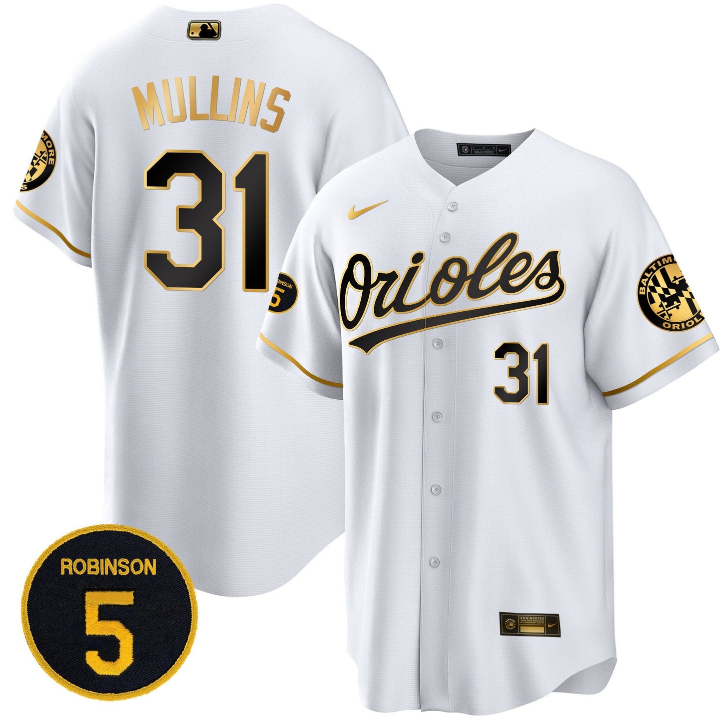 Baltimore Orioles Robinson Patch Cool Base Jersey – All Stitched