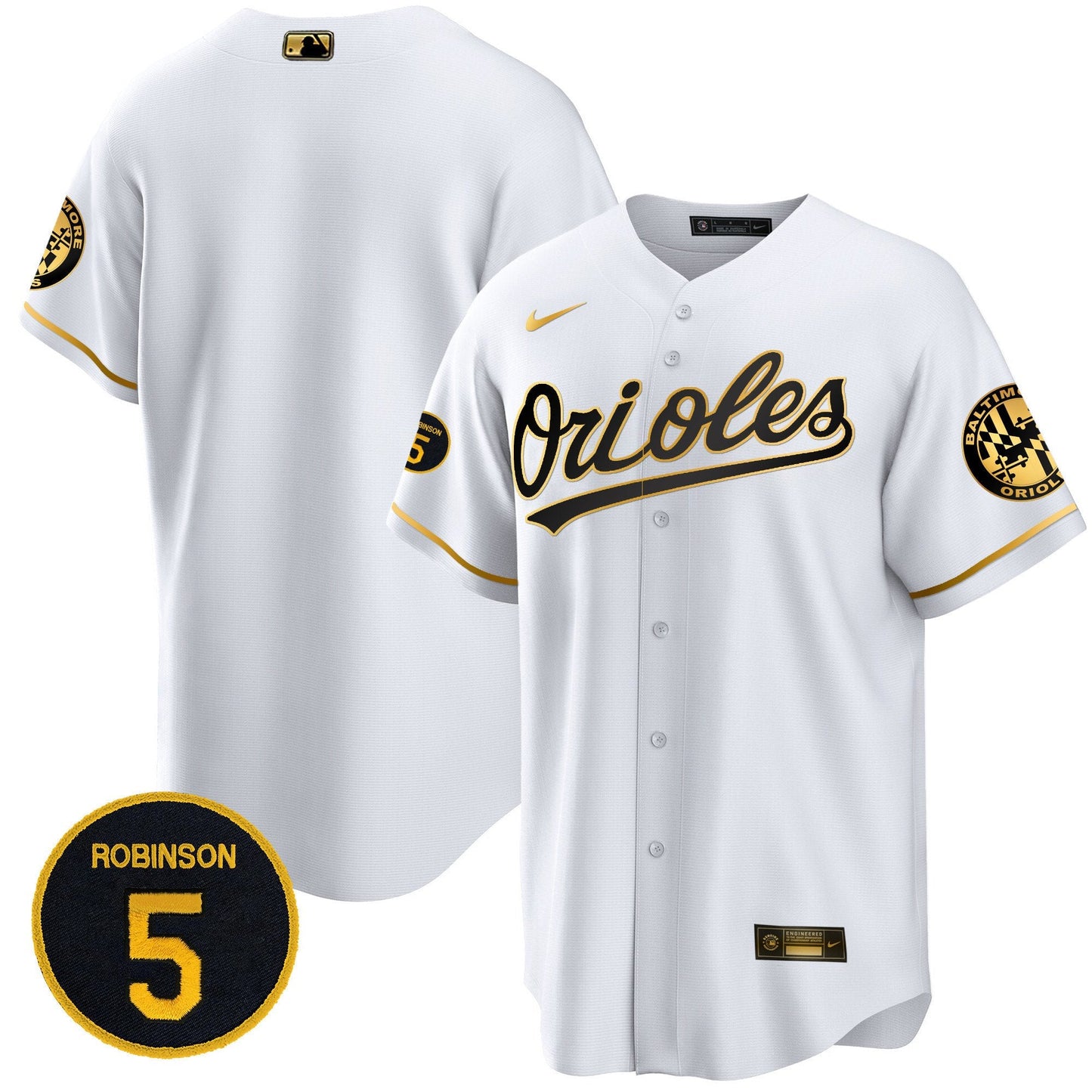 Baltimore Orioles Robinson Patch Cool Base Jersey – All Stitched