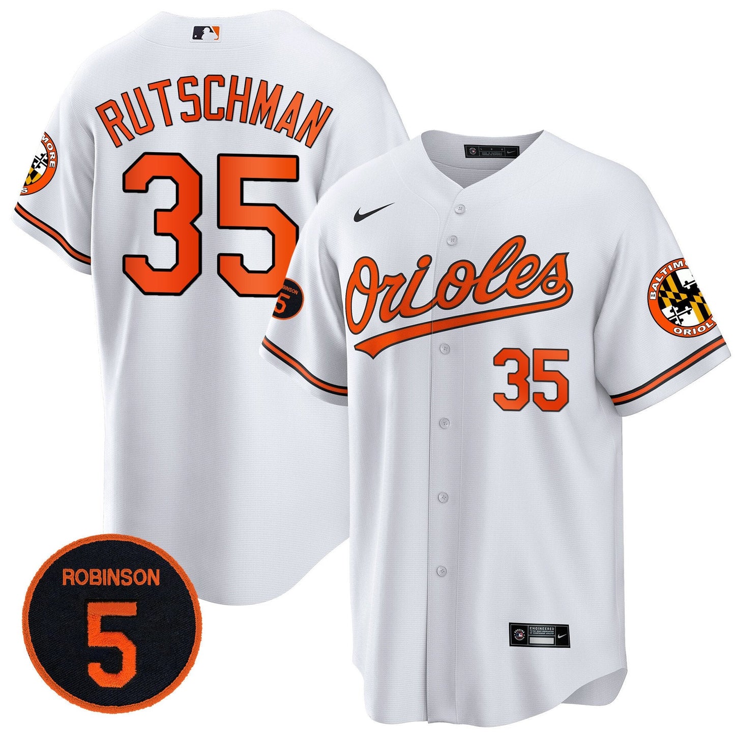 Baltimore Orioles Robinson Patch Cool Base Jersey – All Stitched