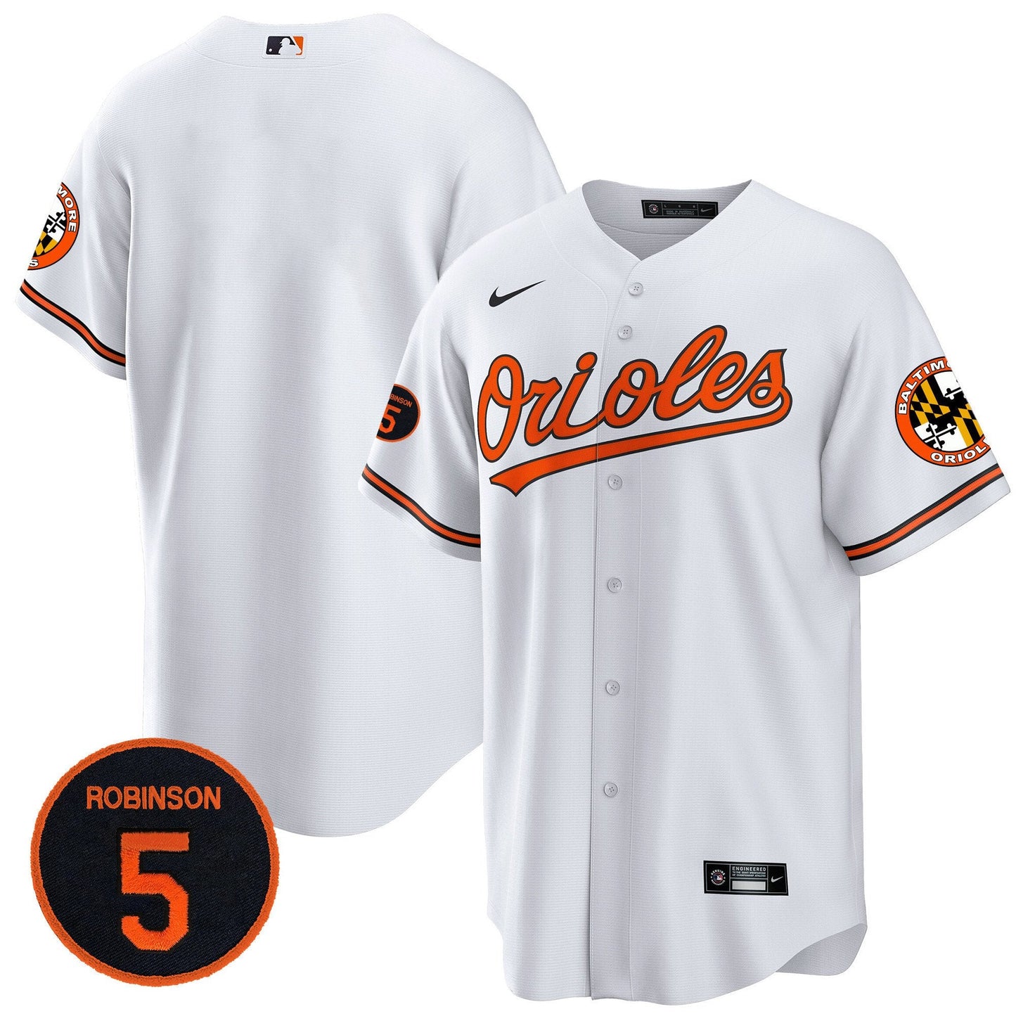 Baltimore Orioles Robinson Patch Cool Base Jersey – All Stitched