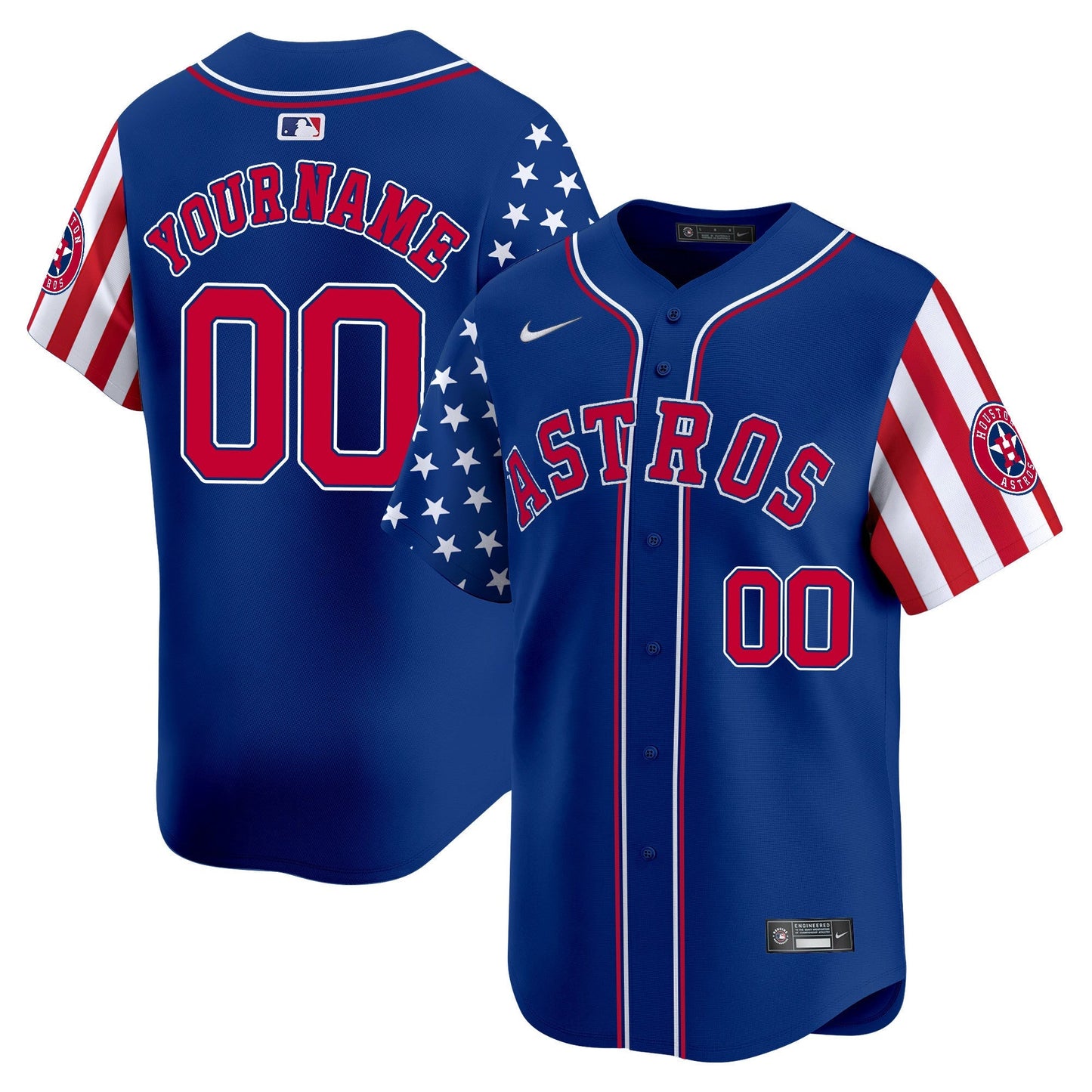 Astros 2024 Independence Day Vapor Premier Limited Custom Jersey - All Stitched