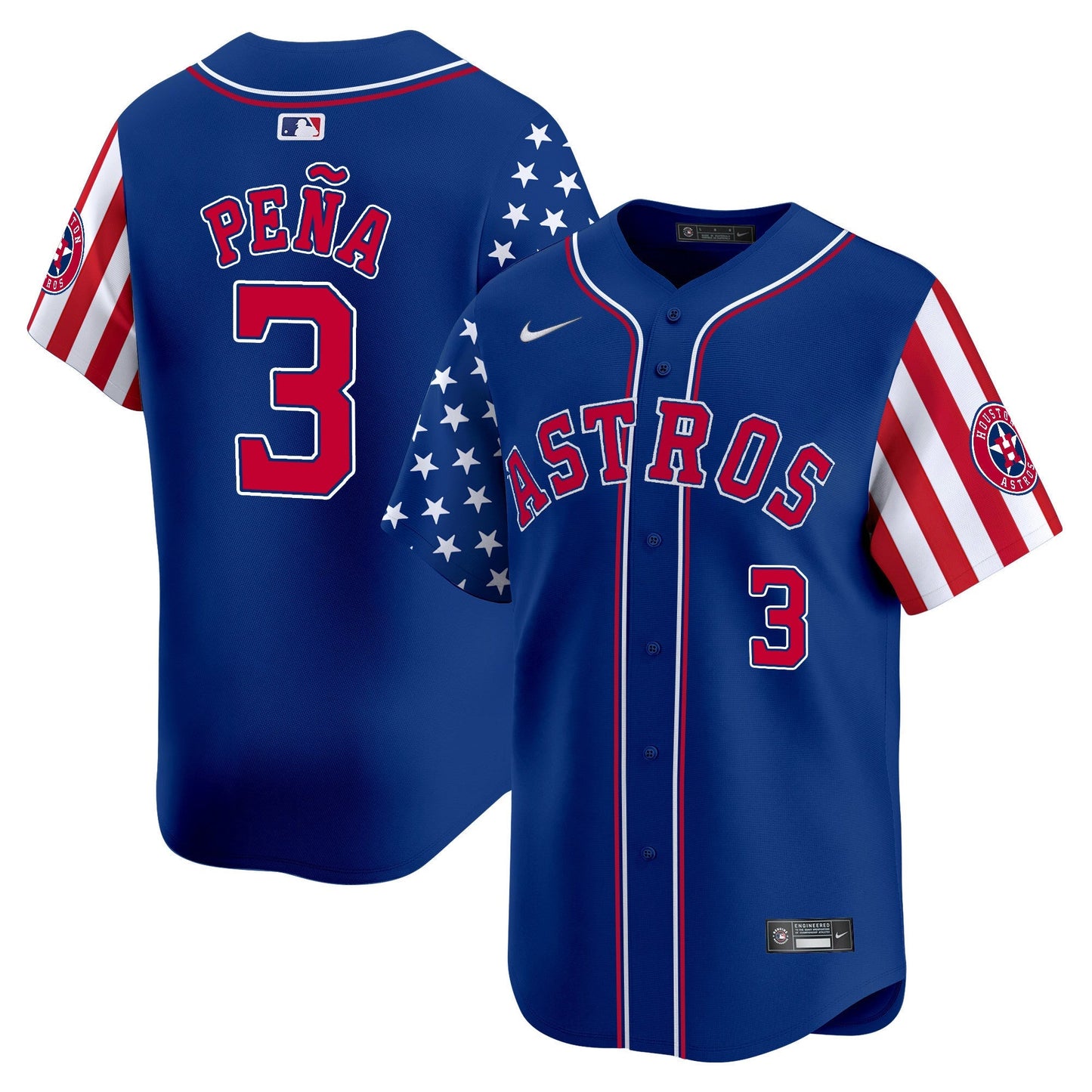 Men's Astros 2025 Independence Day Vapor Premier Limited Jersey - All Stitched