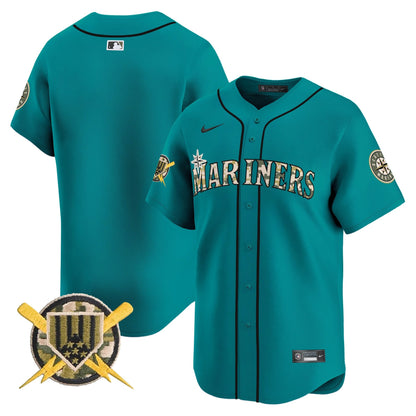 Men's Seattle Mariners Armed Forces Day Vapor Premier Limited Jersey - All Stitched