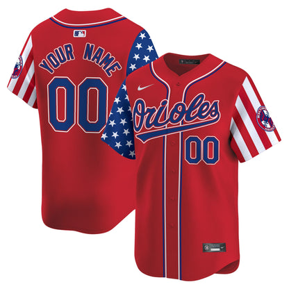 Baltimore Orioles 2025 Independence Day Vapor Premier Limited Custom Jersey - All Stitched