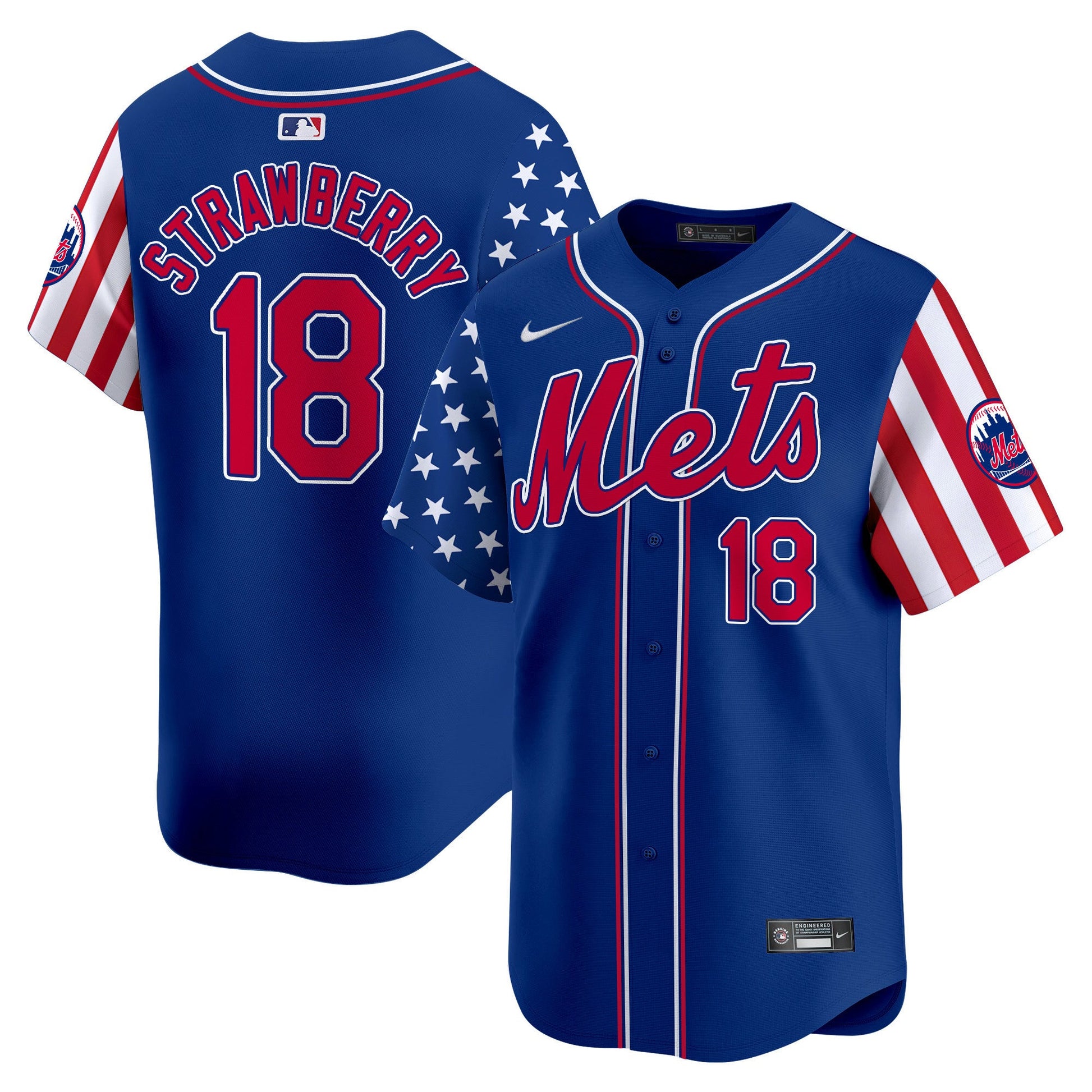Men's Mets 2024 Independence Day Vapor Premier Limited Jersey - All Stitched