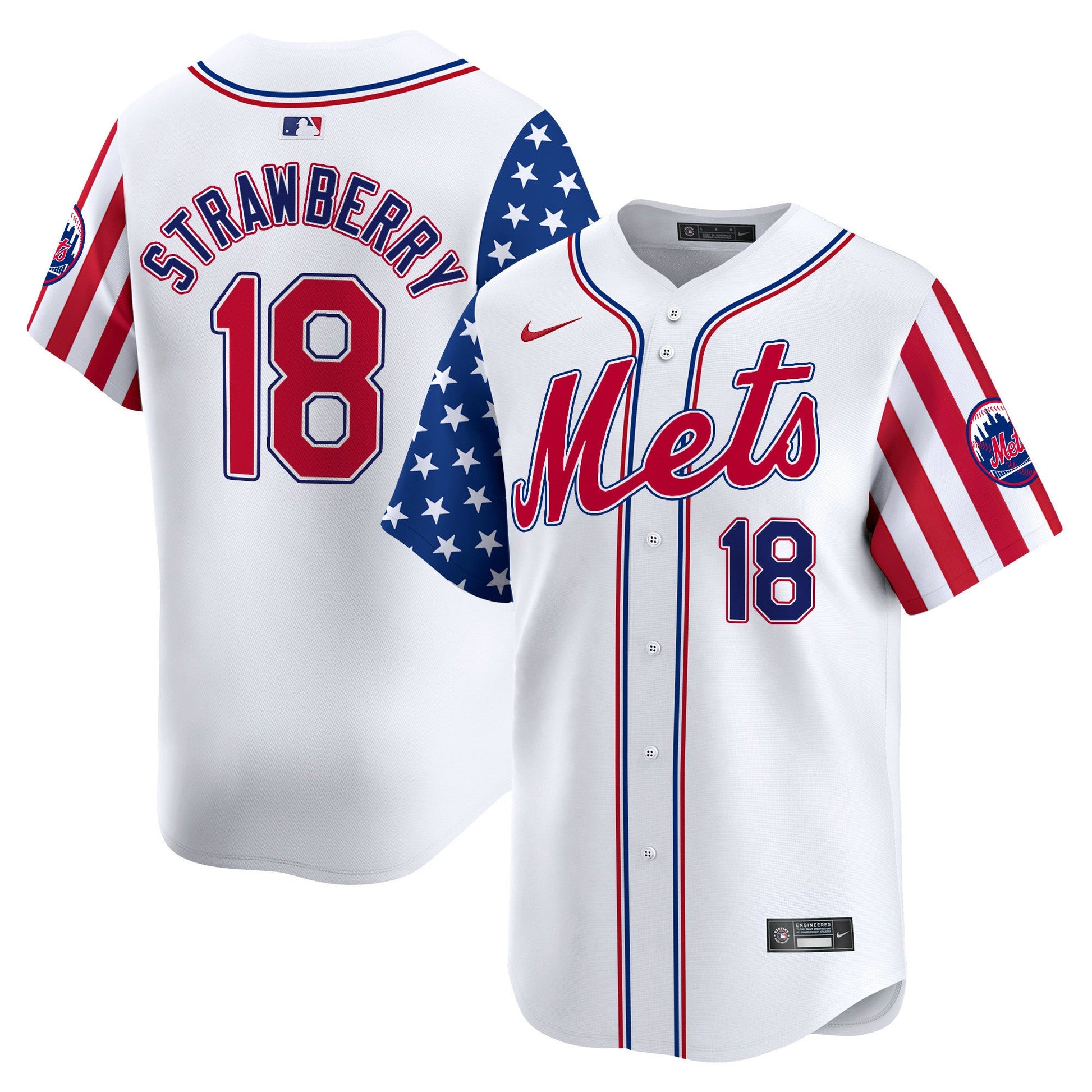 Men's Mets 2024 Independence Day Vapor Premier Limited Jersey - All Stitched