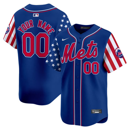Mets 2024 Independence Day Vapor Premier Limited Custom Jersey - All Stitched