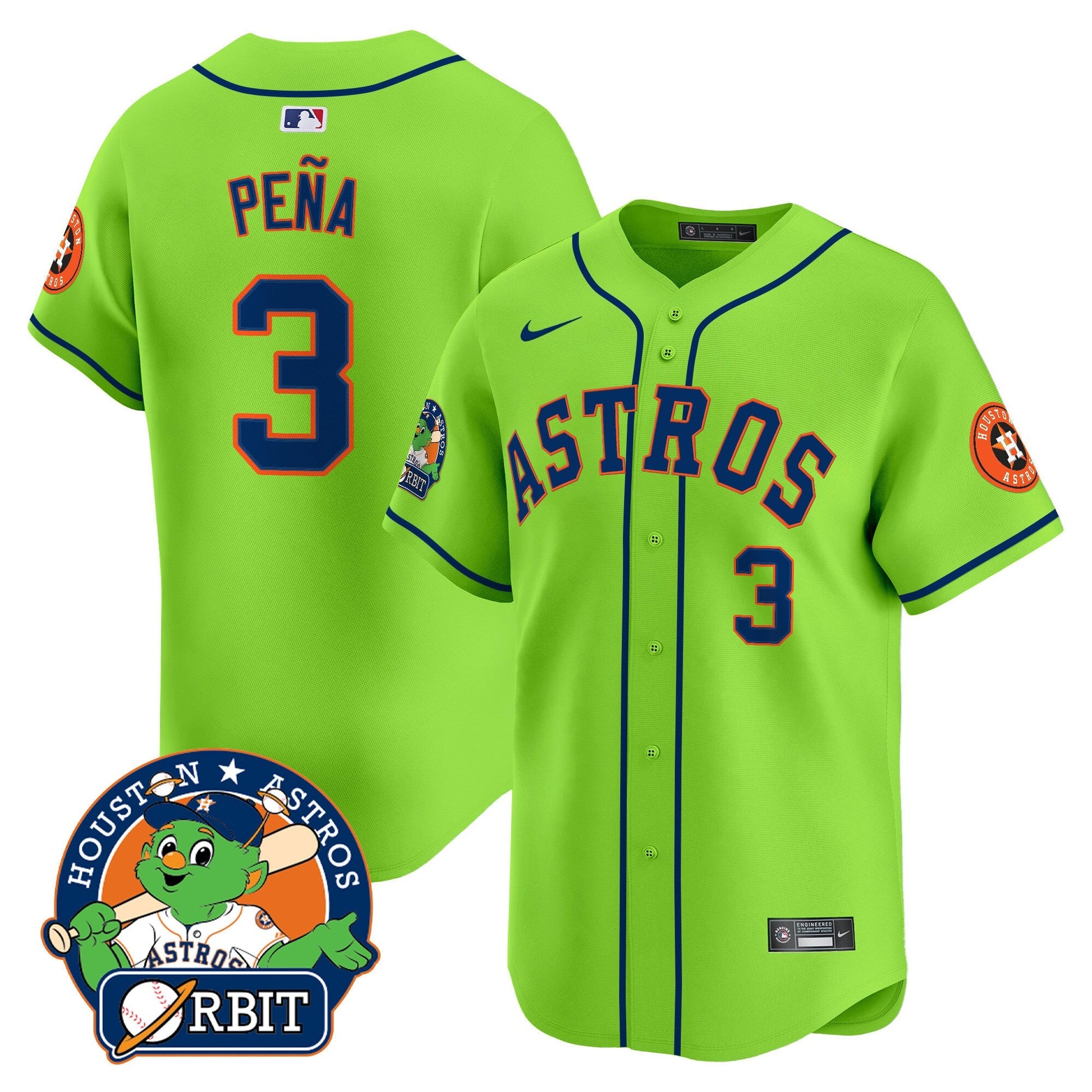 Men's Astros Orbit Patch Vapor Premier Limited Jersey V2 - All Stitched