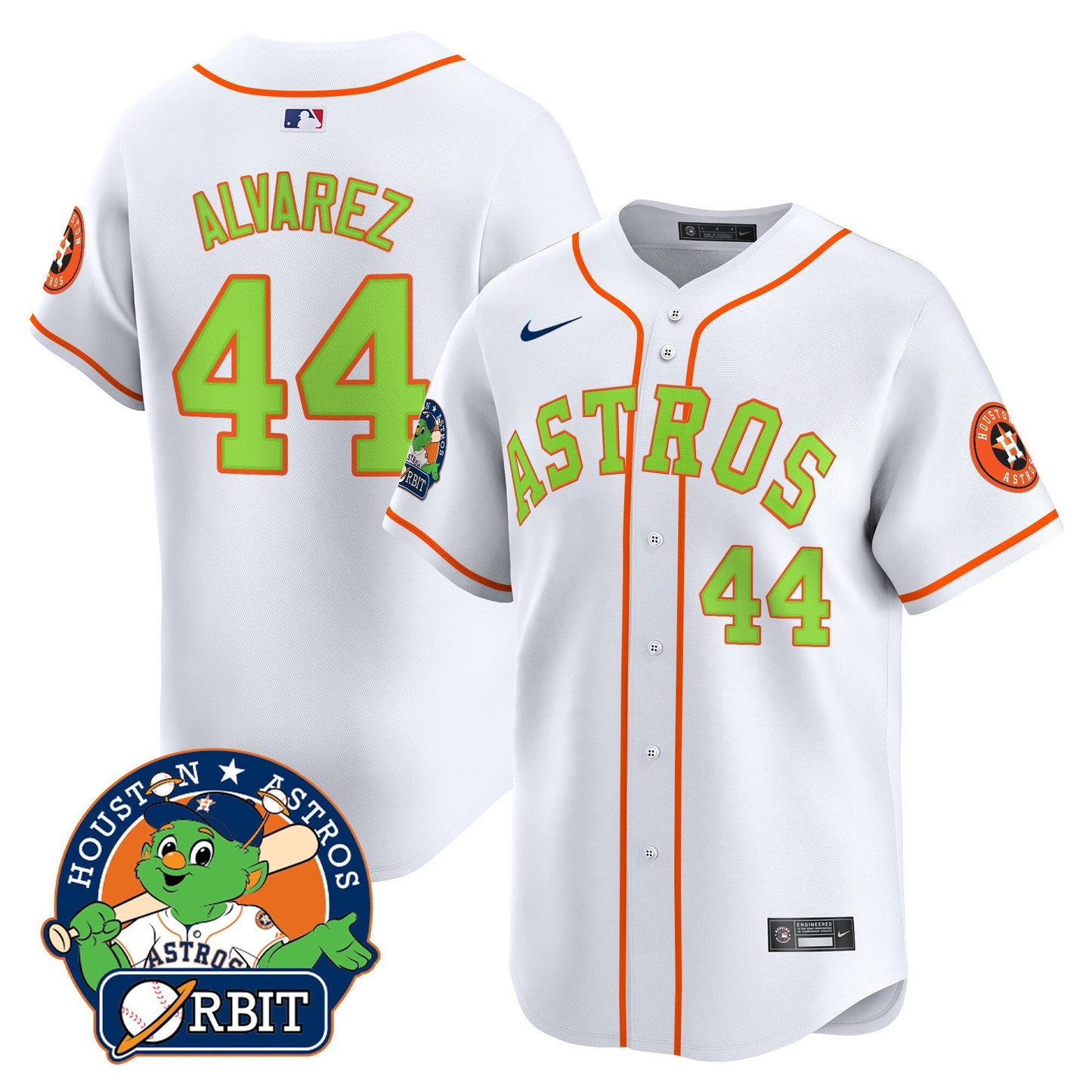 Men's Astros Orbit Patch Vapor Premier Limited Jersey V2 - All Stitched