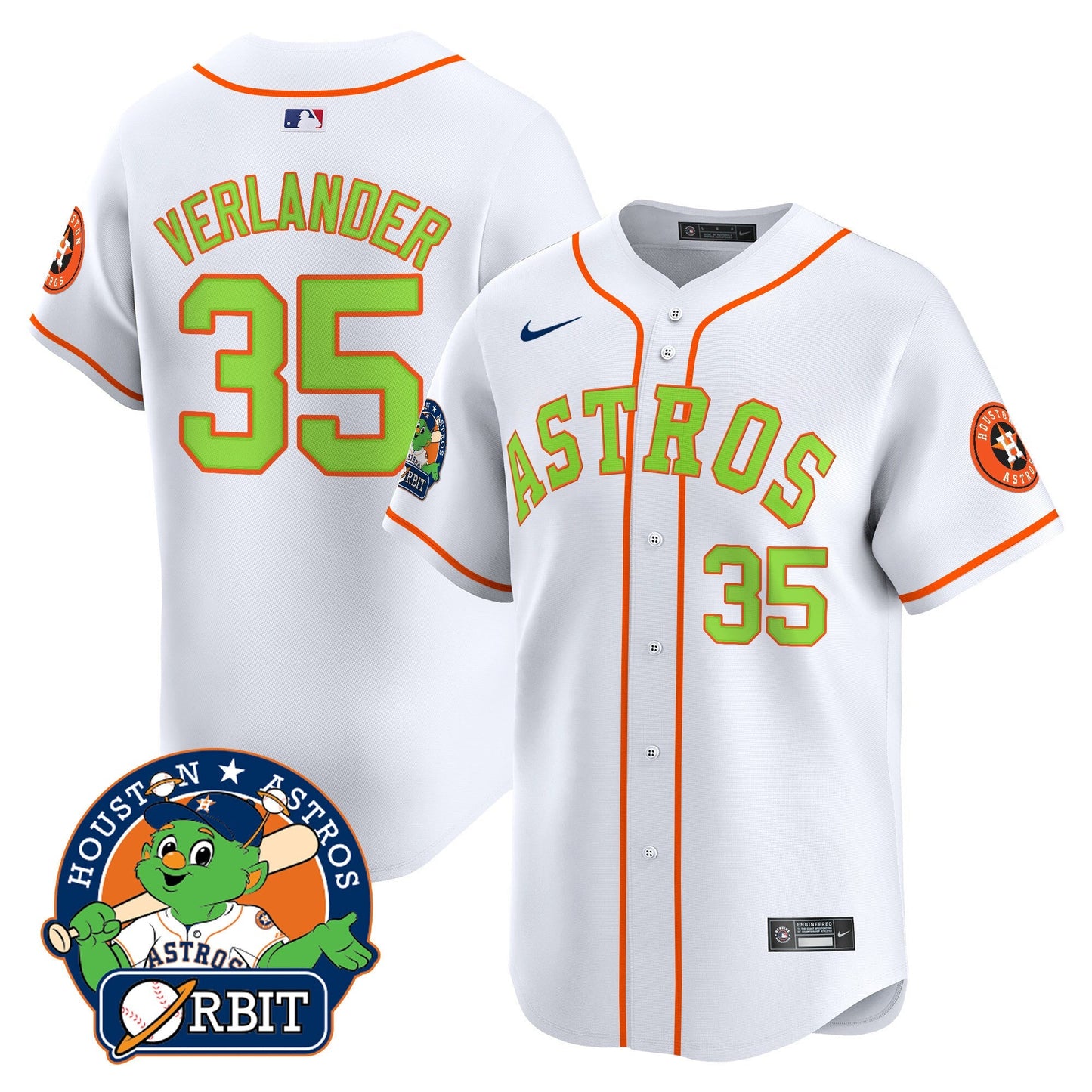 Men's Astros Orbit Patch Vapor Premier Limited Jersey V2 - All Stitched
