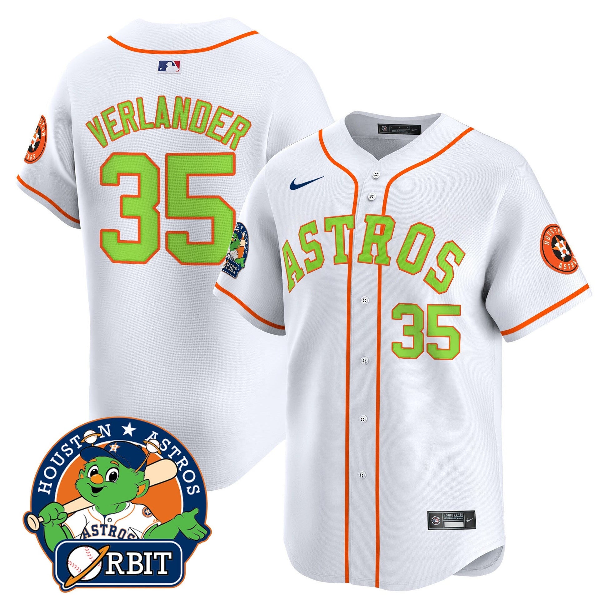 Men's Astros Orbit Patch Vapor Premier Limited Jersey V2 - All Stitched