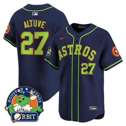 Men's Astros Orbit Patch Vapor Premier Limited Jersey V2 - All Stitched