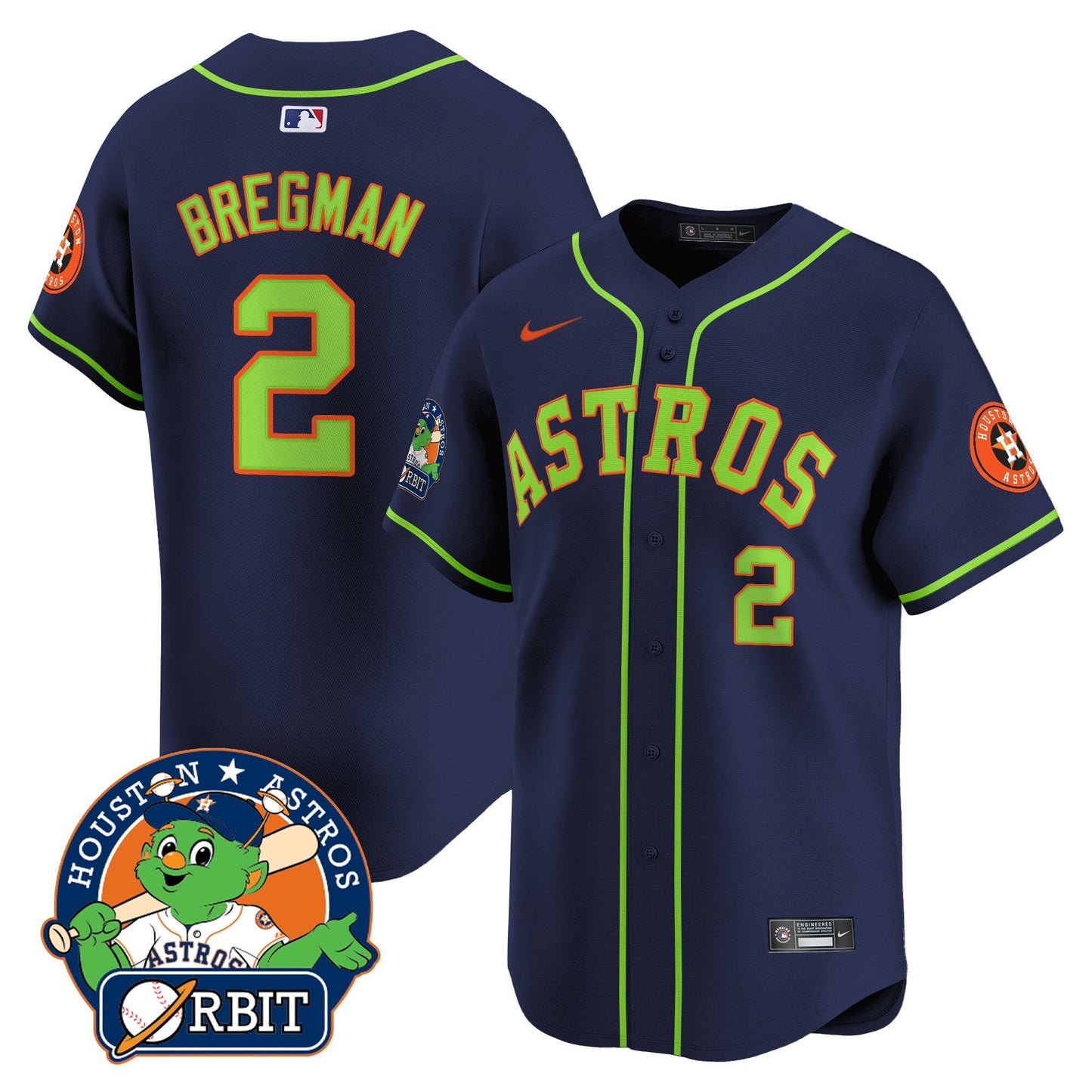 Men's Astros Orbit Patch Vapor Premier Limited Jersey V2 - All Stitched