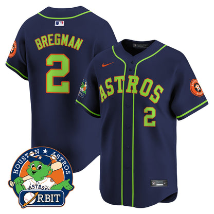 Men's Astros Orbit Patch Vapor Premier Limited Jersey V2 - All Stitched
