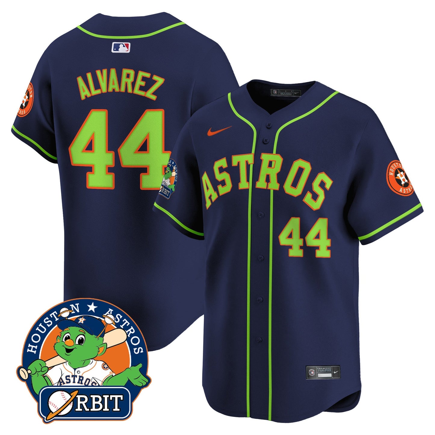 Men's Astros Orbit Patch Vapor Premier Limited Jersey V2 - All Stitched