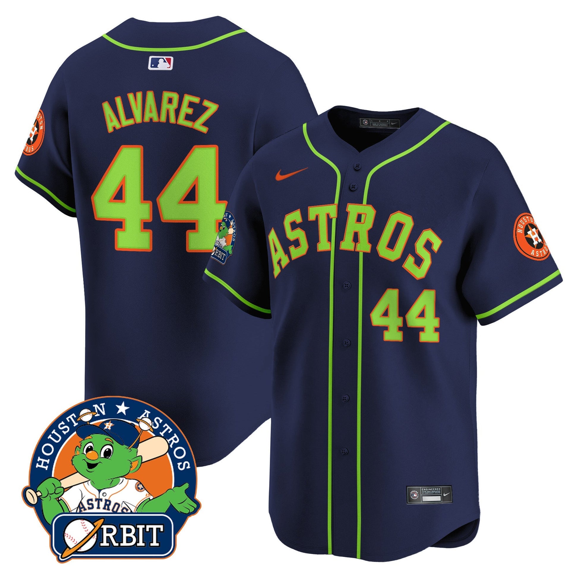 Men's Astros Orbit Patch Vapor Premier Limited Jersey V2 - All Stitched
