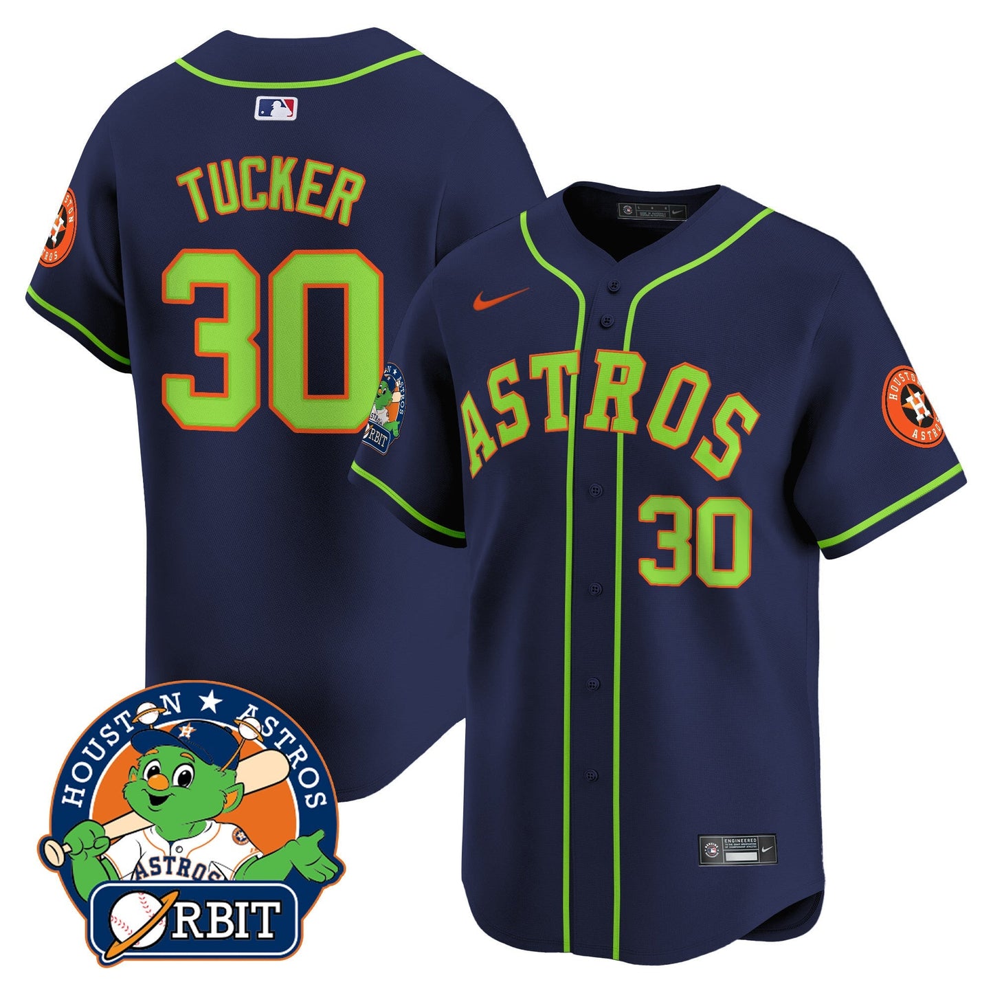 Men's Astros Orbit Patch Vapor Premier Limited Jersey V2 - All Stitched