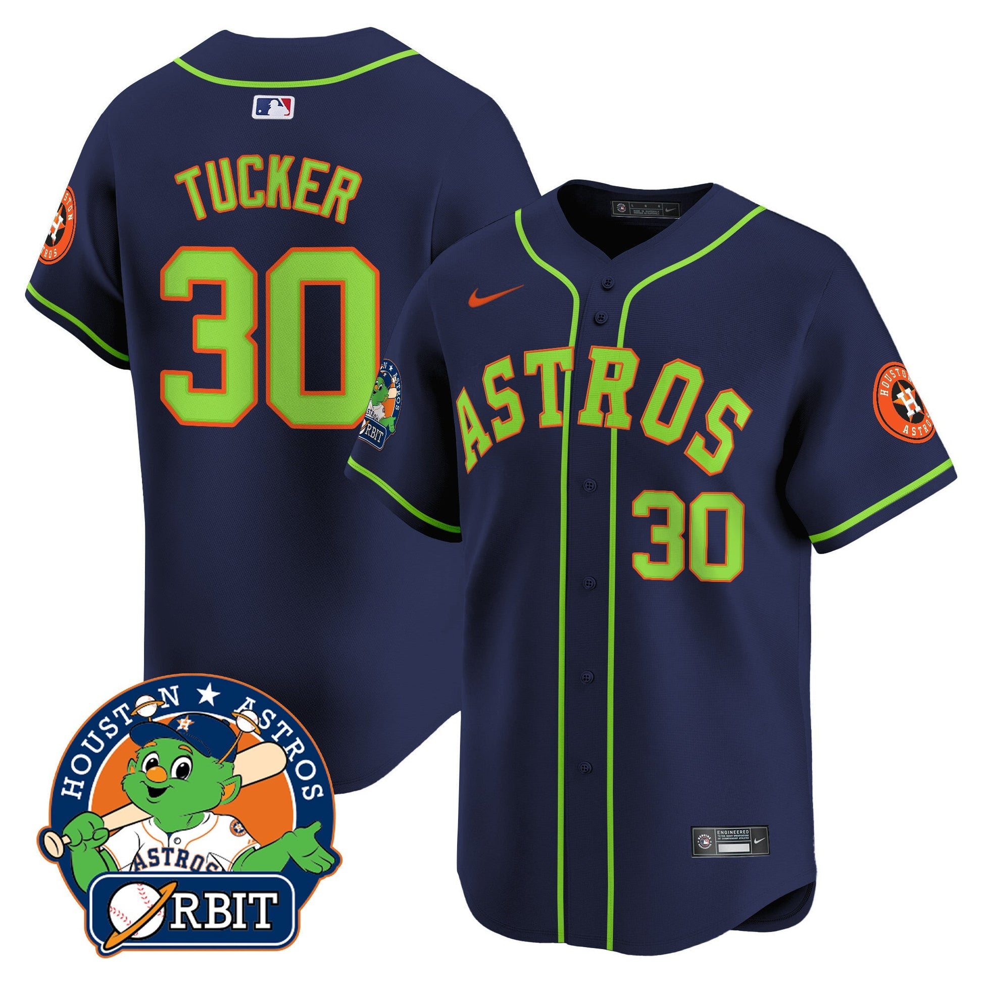 Men's Astros Orbit Patch Vapor Premier Limited Jersey V2 - All Stitched