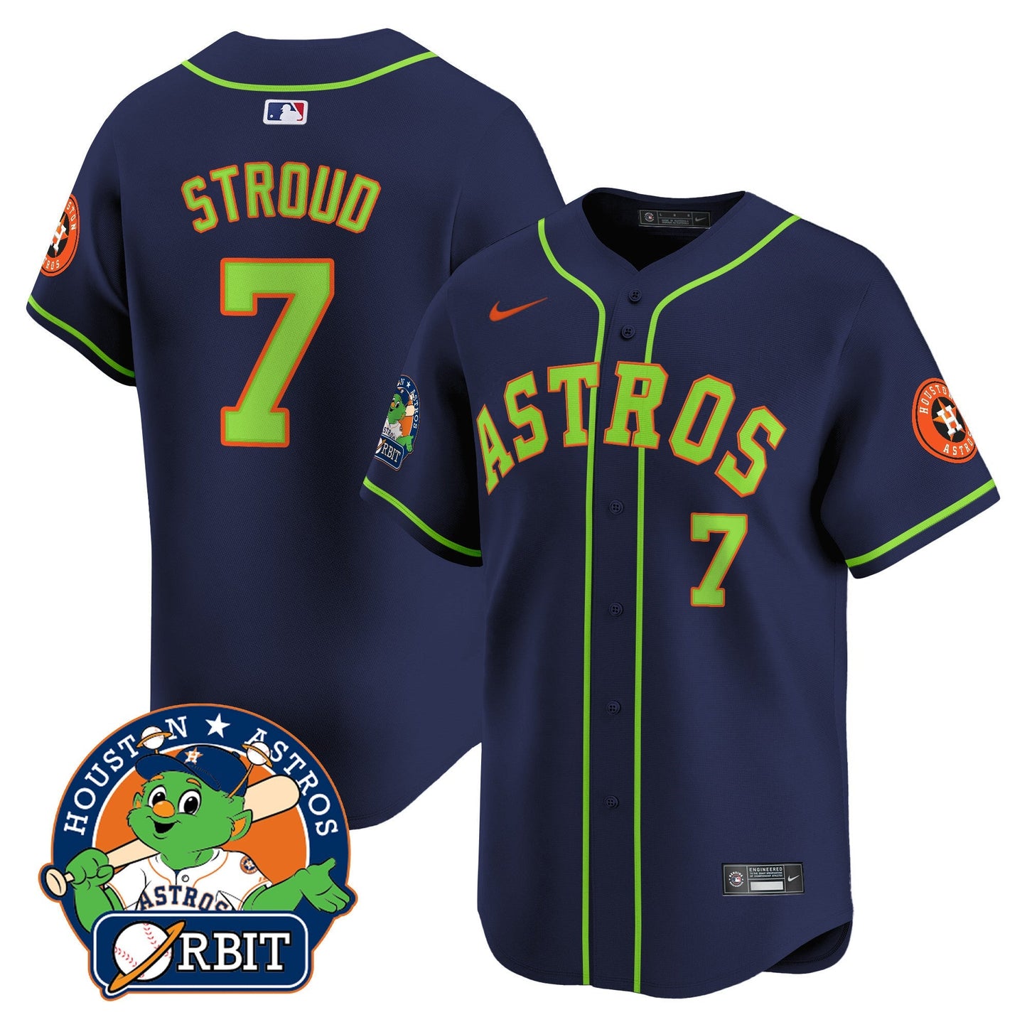 Men's Astros Orbit Patch Vapor Premier Limited Jersey V2 - All Stitched