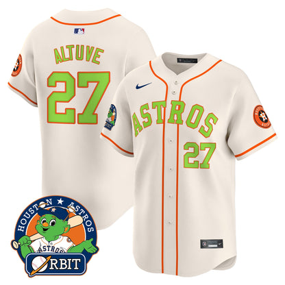 Men's Astros Orbit Patch Vapor Premier Limited Jersey V2 - All Stitched