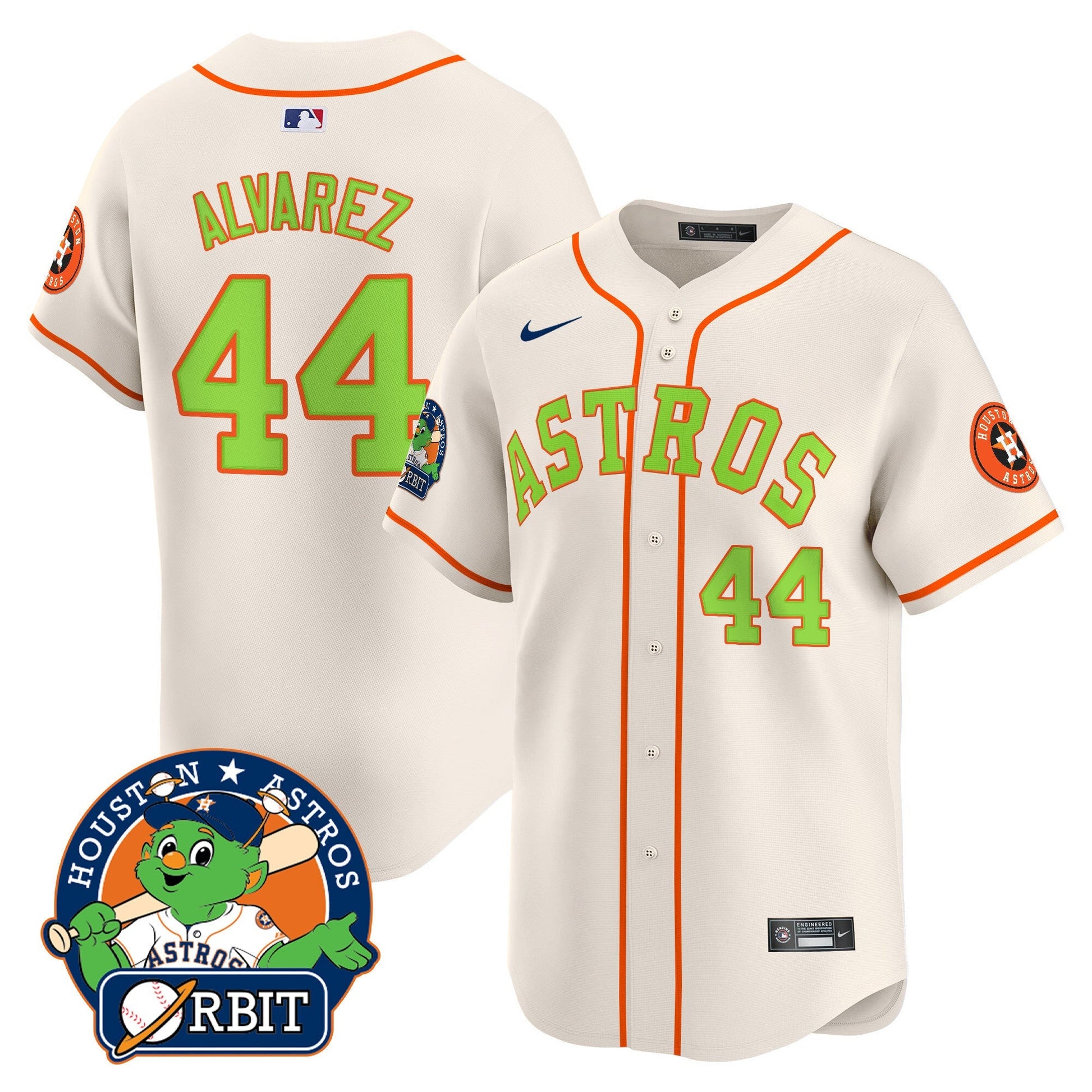 Men's Astros Orbit Patch Vapor Premier Limited Jersey V2 - All Stitched