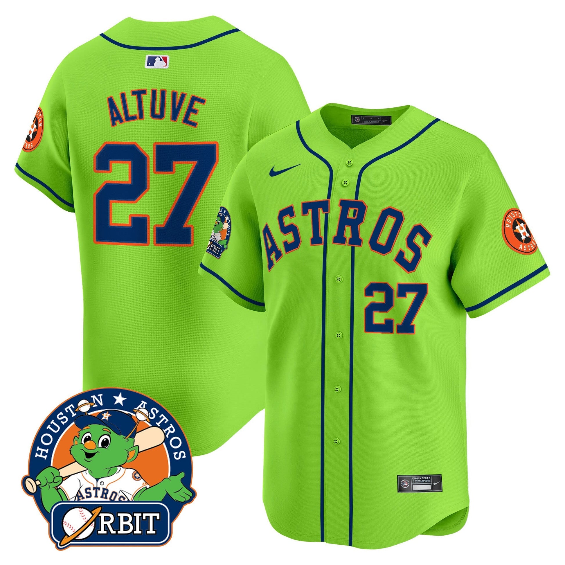 Men's Astros Orbit Patch Vapor Premier Limited Jersey V2 - All Stitched