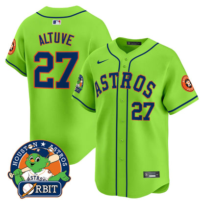 Men's Astros Orbit Patch Vapor Premier Limited Jersey V2 - All Stitched