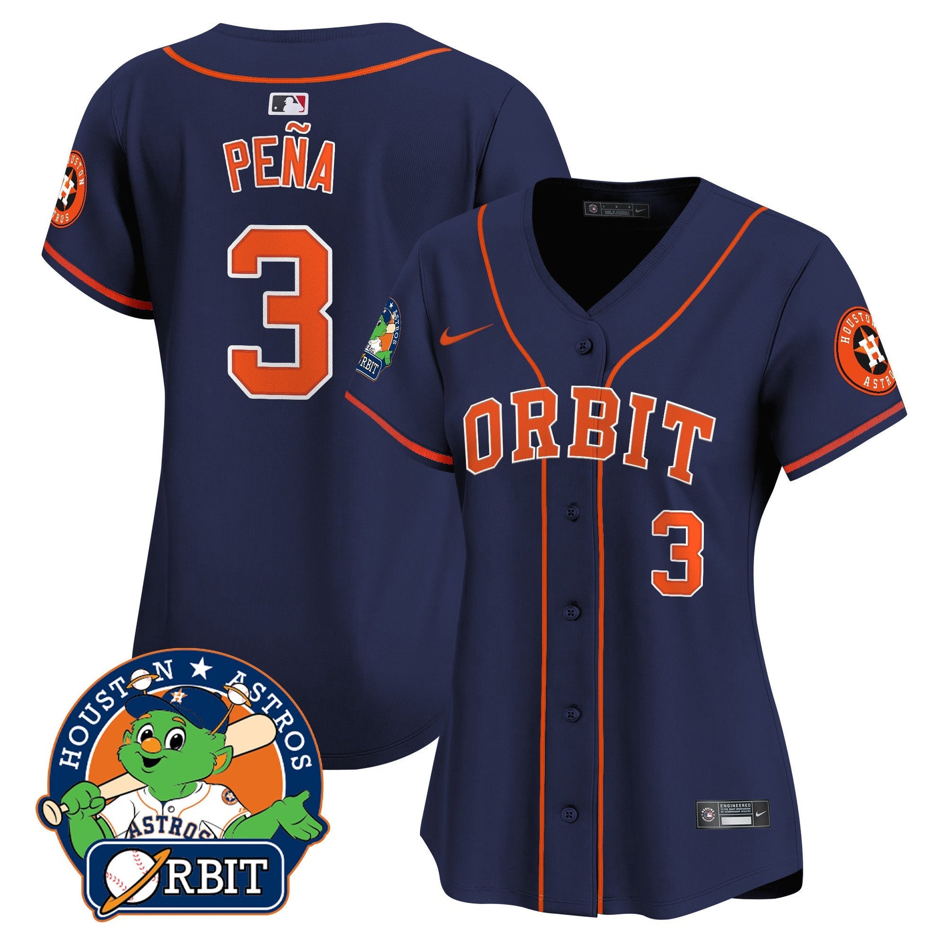 Women's Astros Orbit Patch Vapor Premier Limited Jersey - All Stitched
