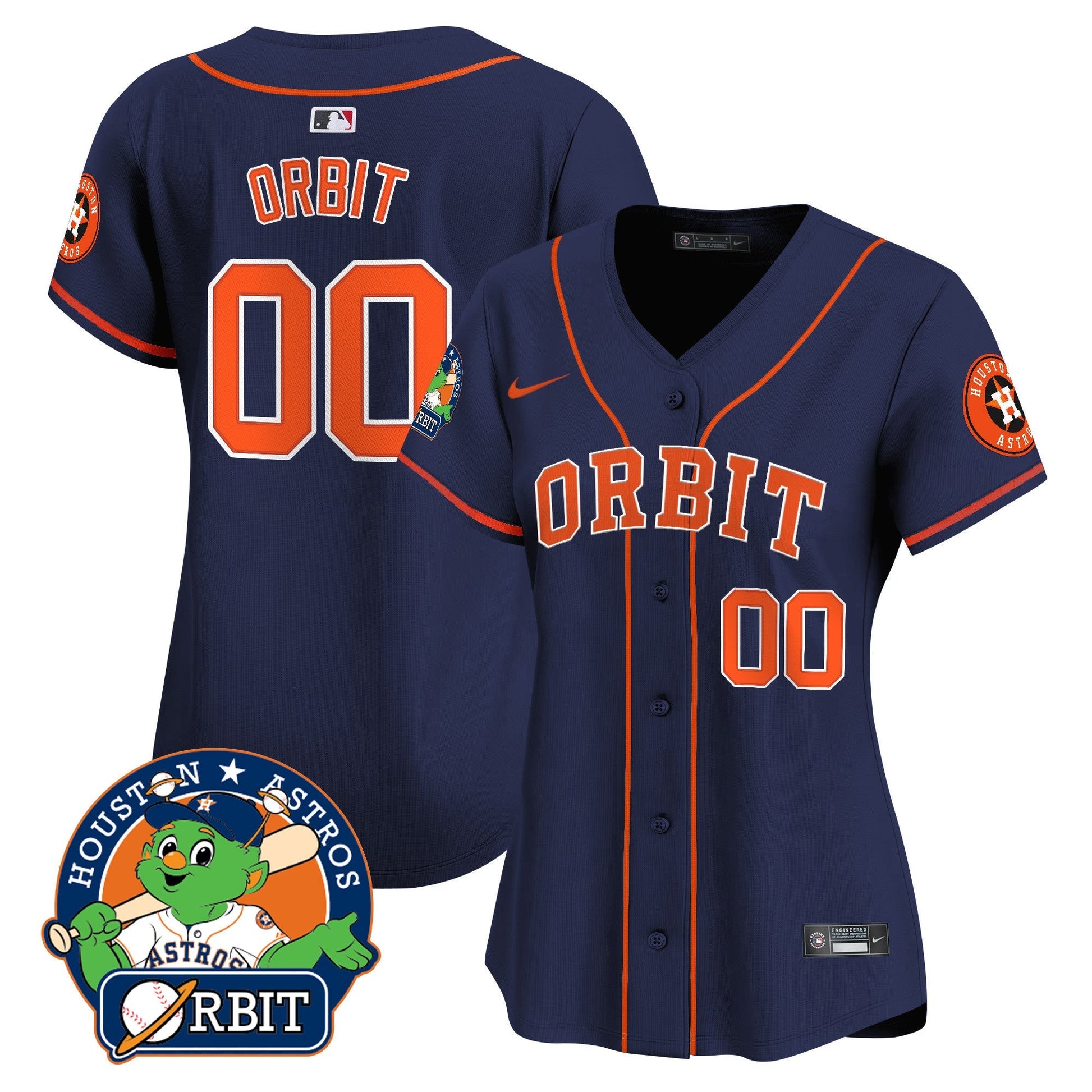 Women's Astros Orbit Patch Vapor Premier Limited Jersey - All Stitched