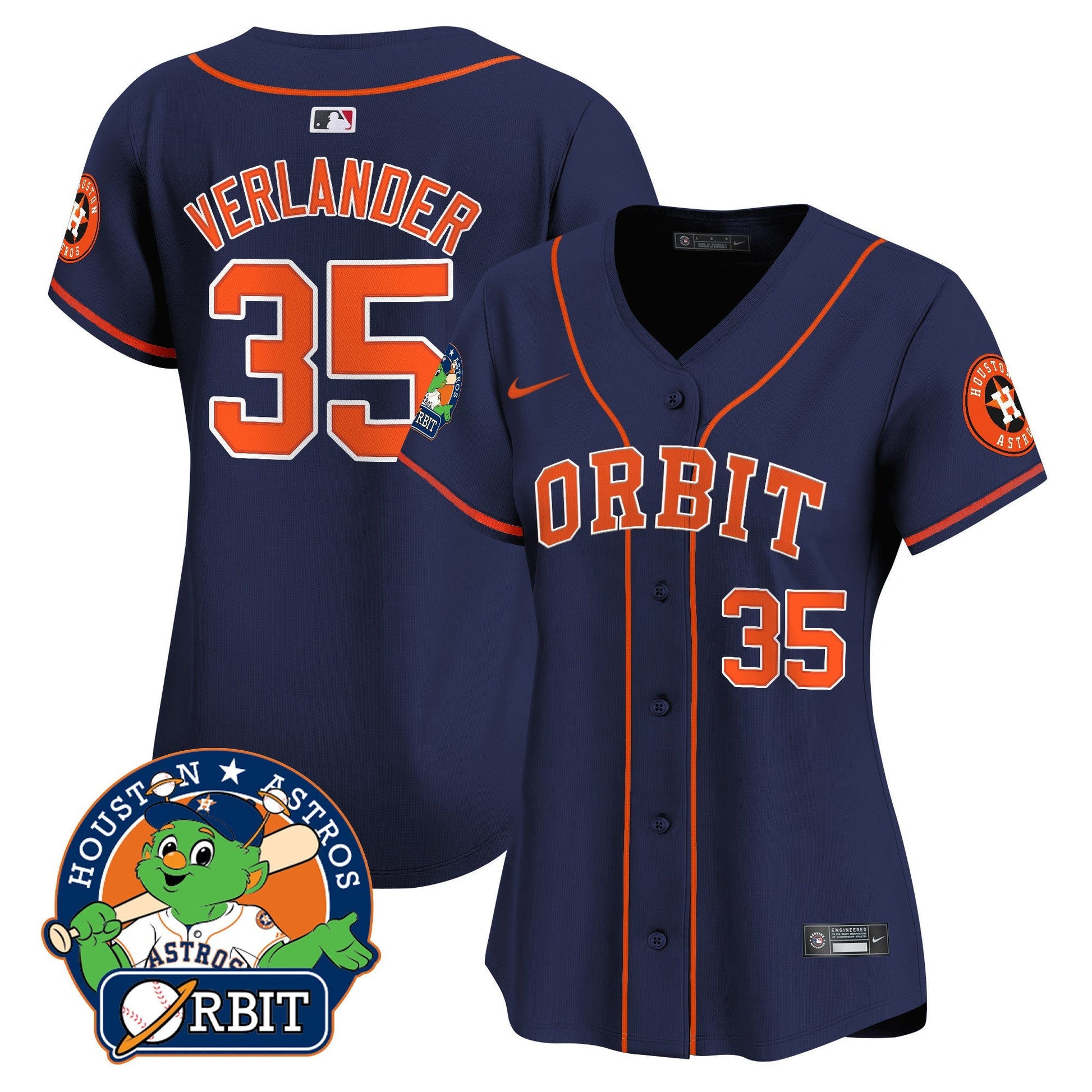 Women's Astros Orbit Patch Vapor Premier Limited Jersey - All Stitched