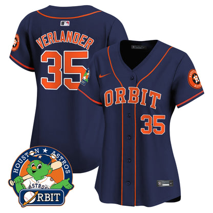 Women's Astros Orbit Patch Vapor Premier Limited Jersey - All Stitched