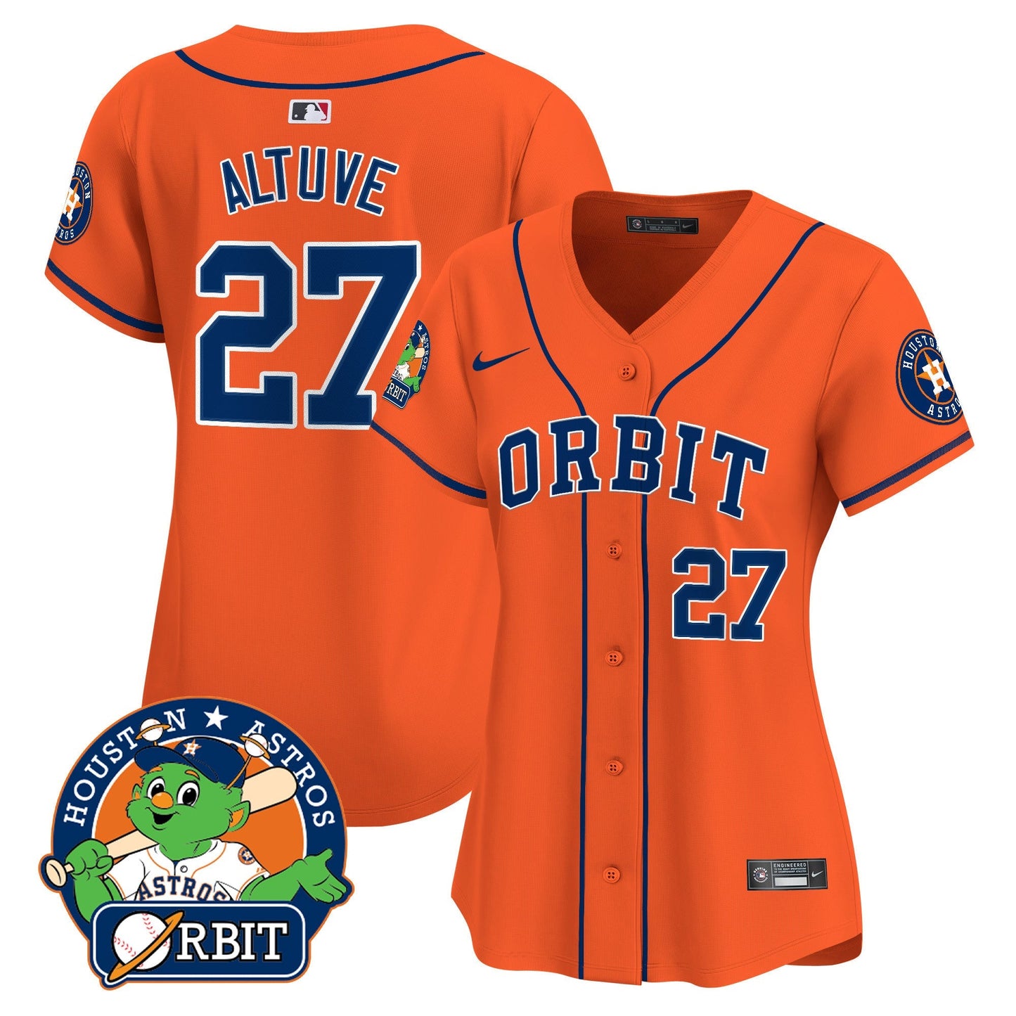 Women's Astros Orbit Patch Vapor Premier Limited Jersey - All Stitched