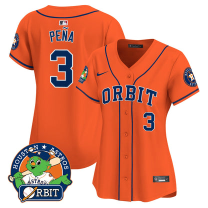 Women's Astros Orbit Patch Vapor Premier Limited Jersey - All Stitched
