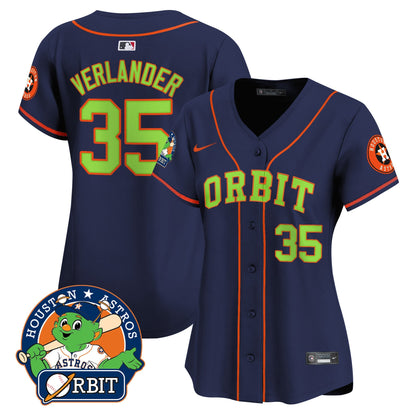 Women's Astros Orbit Patch Vapor Premier Limited Jersey - All Stitched