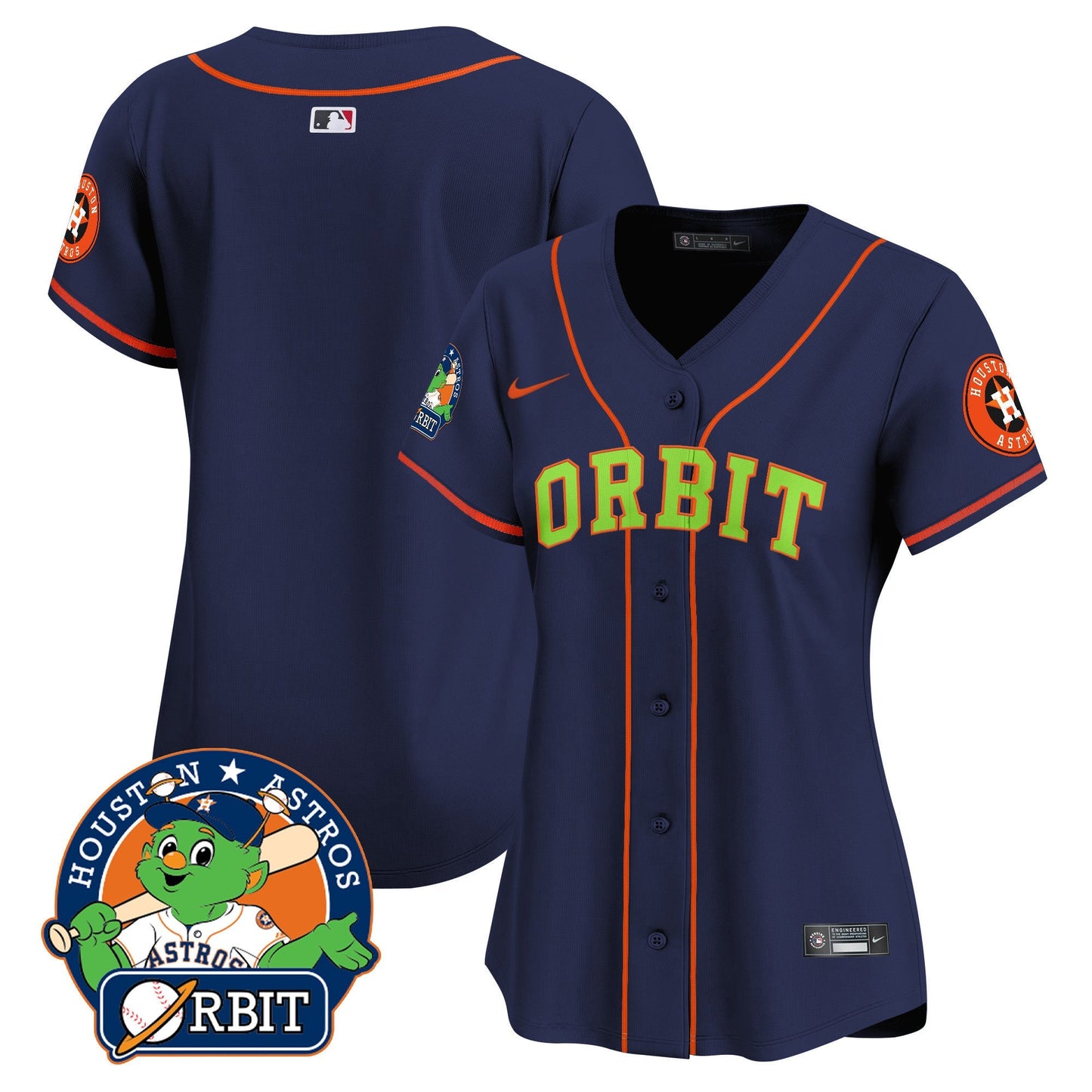 Women's Astros Orbit Patch Vapor Premier Limited Jersey - All Stitched