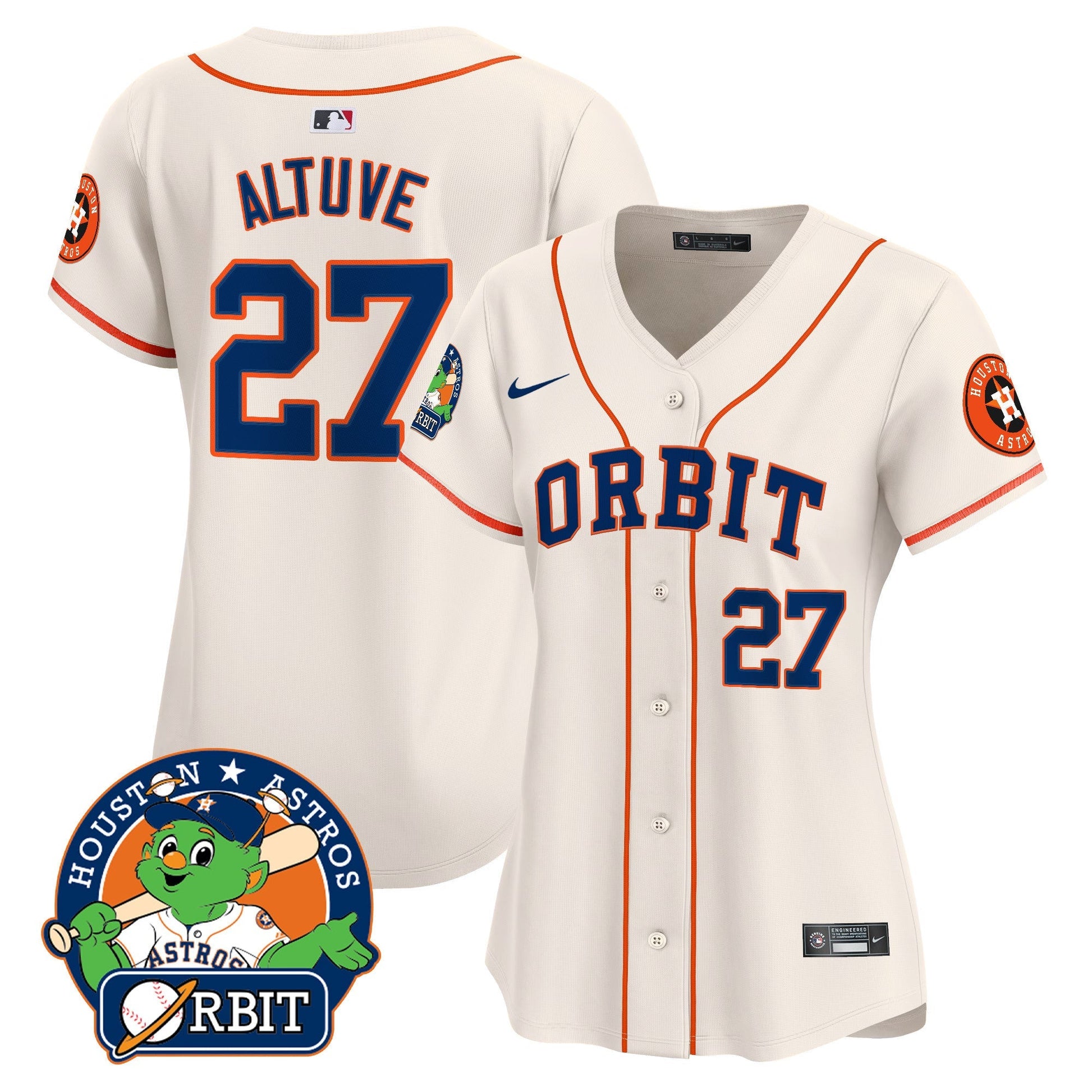 Women's Astros Orbit Patch Vapor Premier Limited Jersey - All Stitched