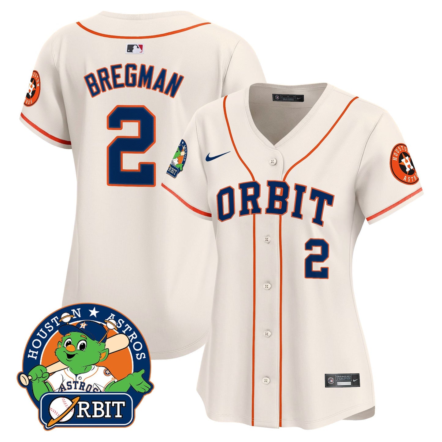 Women's Astros Orbit Patch Vapor Premier Limited Jersey - All Stitched