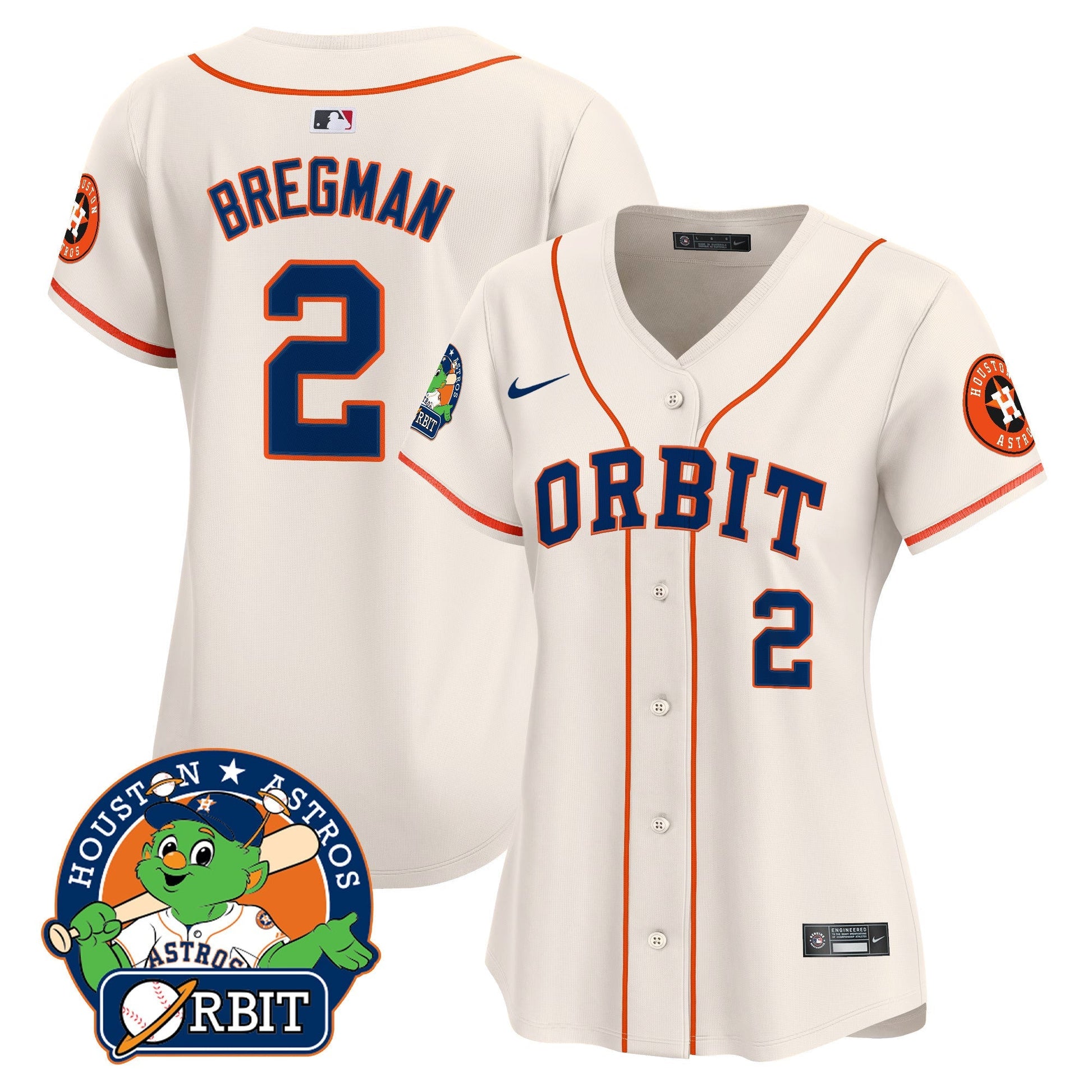 Women's Astros Orbit Patch Vapor Premier Limited Jersey - All Stitched