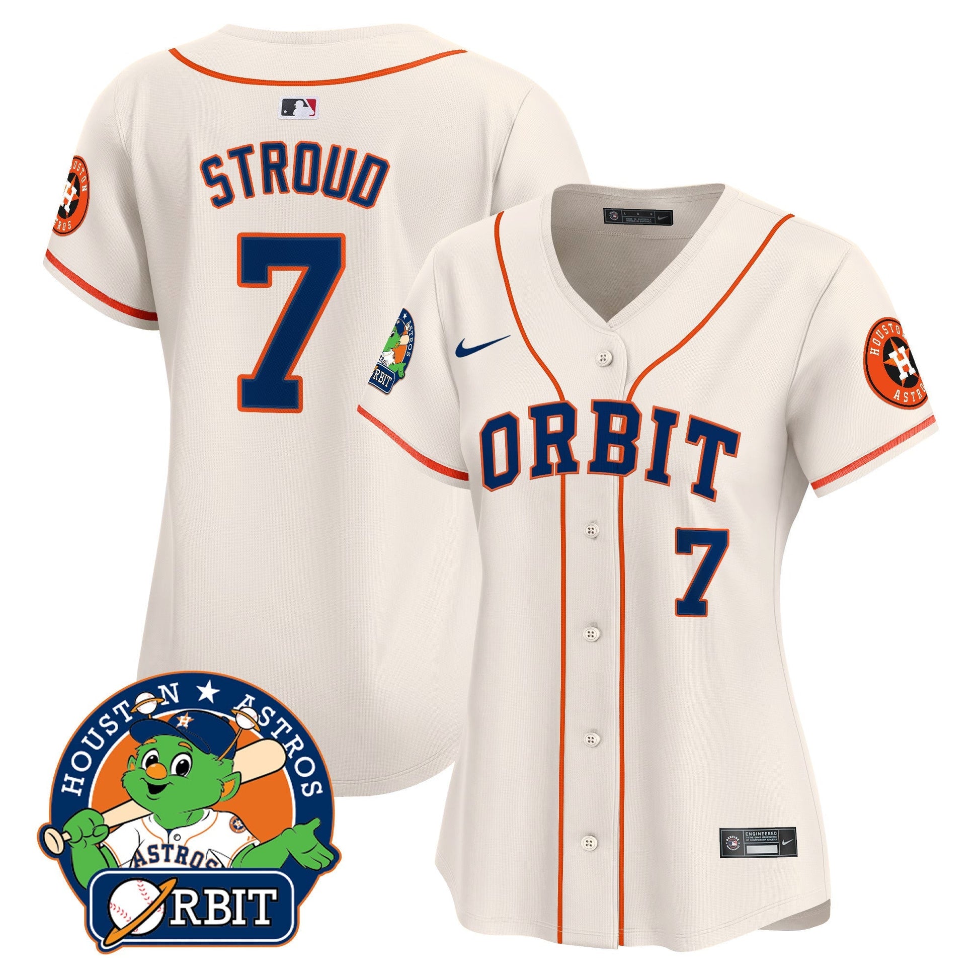 Women's Astros Orbit Patch Vapor Premier Limited Jersey - All Stitched