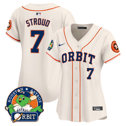 Women's Astros Orbit Patch Vapor Premier Limited Jersey - All Stitched